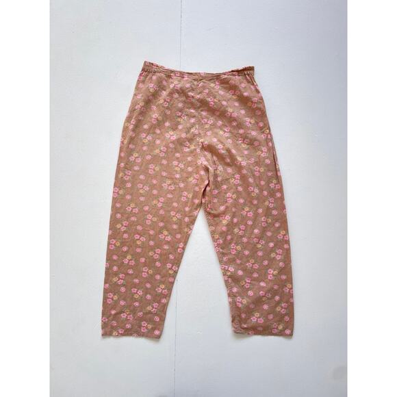 Vintage 50s 60s Rose High Rise Cropped Pants / 32" Waist / Lightweight / Retro - Picture 2 of 8